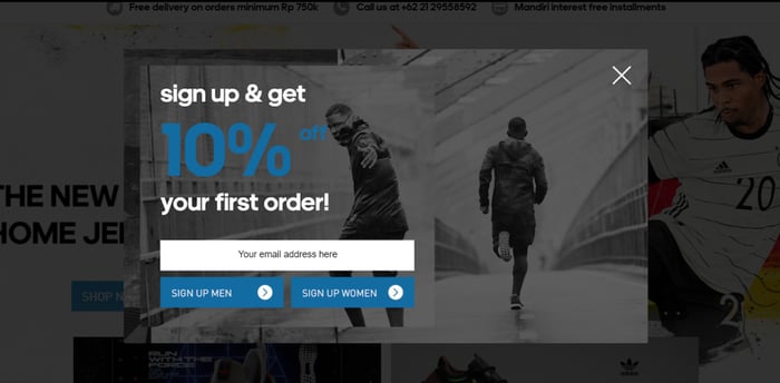 adidas signup email form