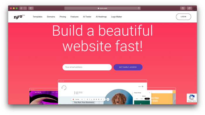 Zyro Website Builder for Home Business