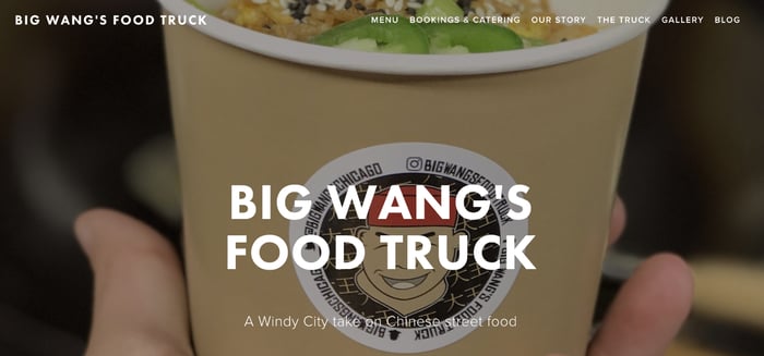Big Wang's food truck  business website