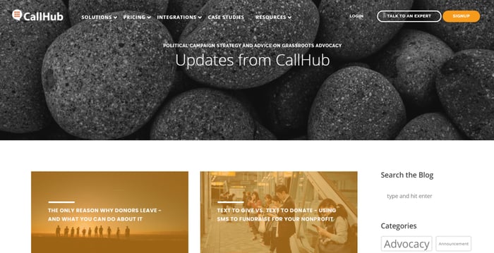 CallHub Blog homepage