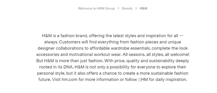 H&M uses price as their value proposition 