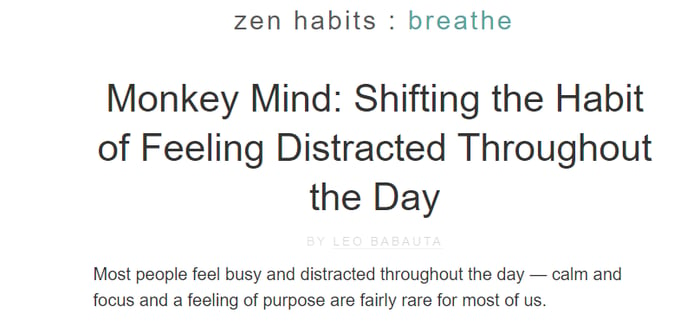 Zen Habits homepage