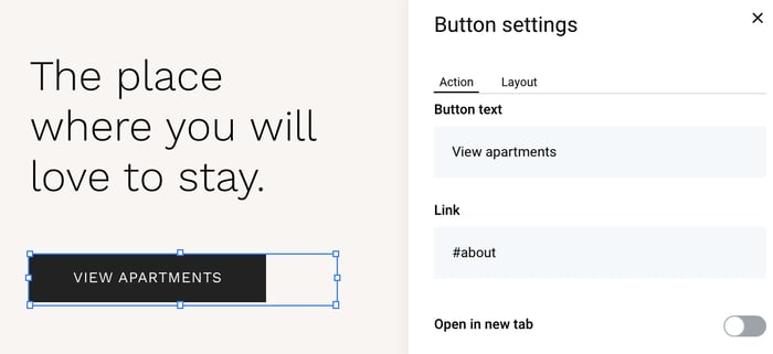Customizing Button Text on Zyro's website builder