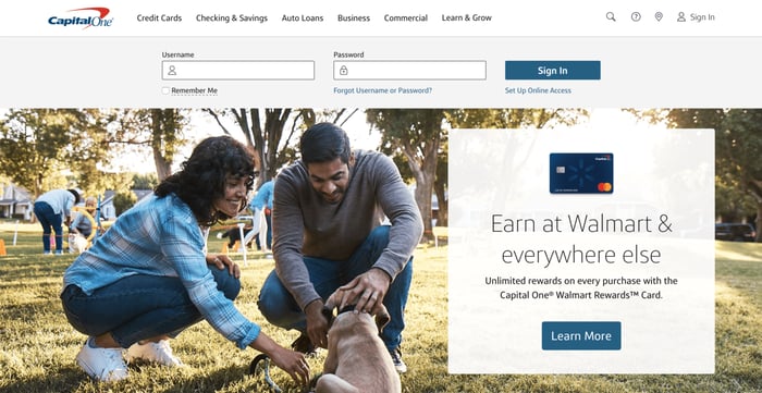 Conversion Rate Optimized Homepage by Capital One