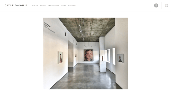 simplistic example of white gallery with piece by cayce zavaglia