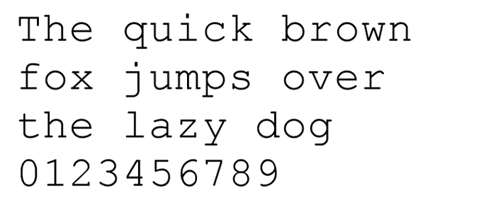 An example of the web safe font courier new