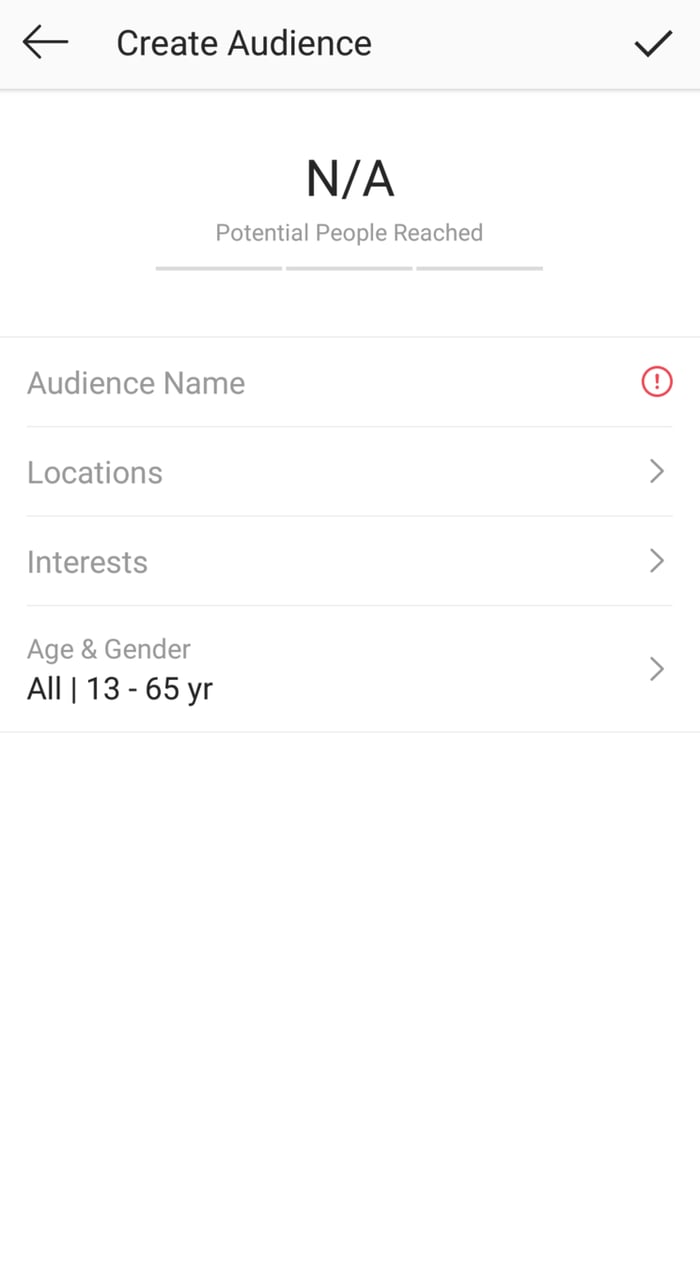 Create Audience for Instagram Ads