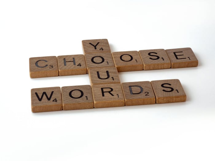 scrabble letters saying choose your words