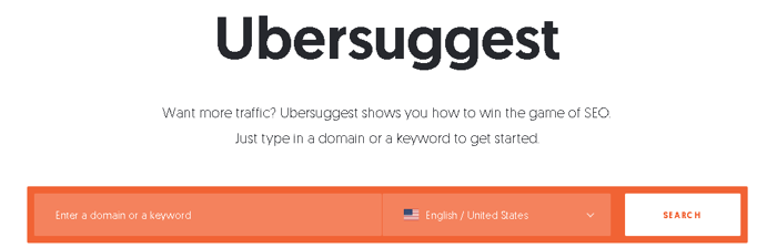 ubersuggest example for small business seo