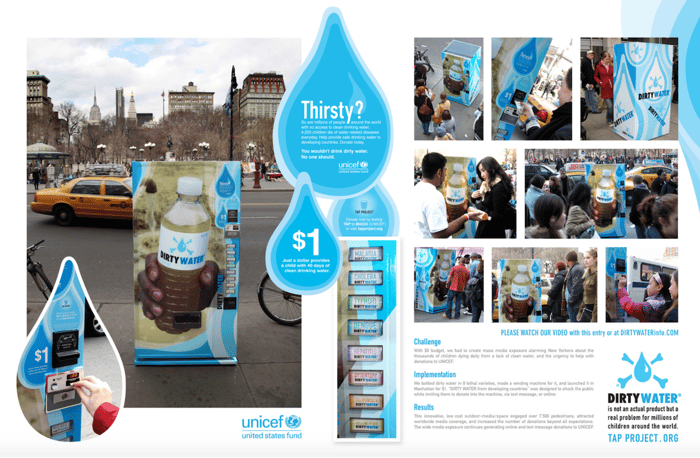 unicef marketing campaign about clean drinking water