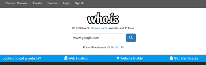 whois search page