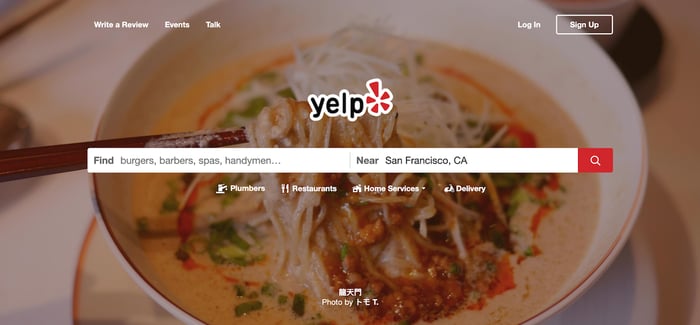 yelps search page 