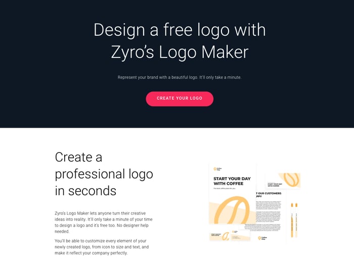 Zyro's logo maker