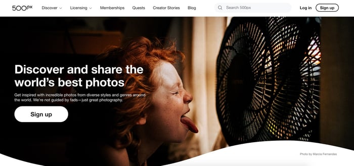 500px plataforma de fotografía de stock para vender fotos online