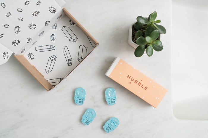 box of vitamins on marble surface