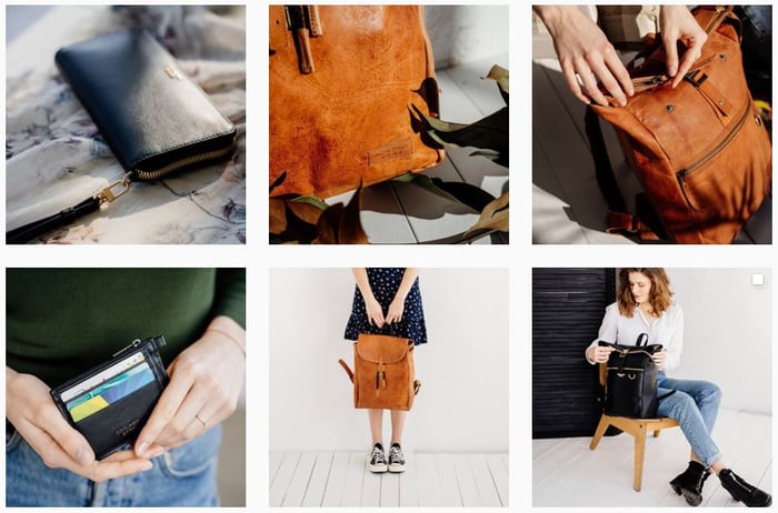 série de fotos de produtos da Berliner Bags