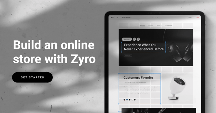 Build Online Store Zyro Banner