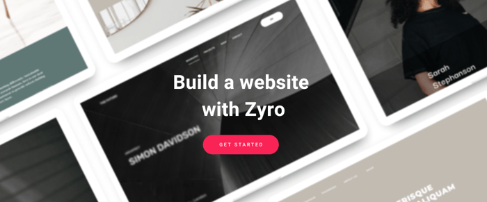 Build a website with Zyro banner