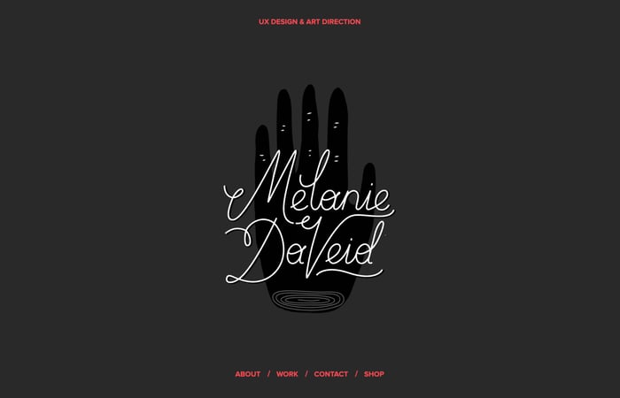 Sitio web del portfolio de Melanie DaVeid