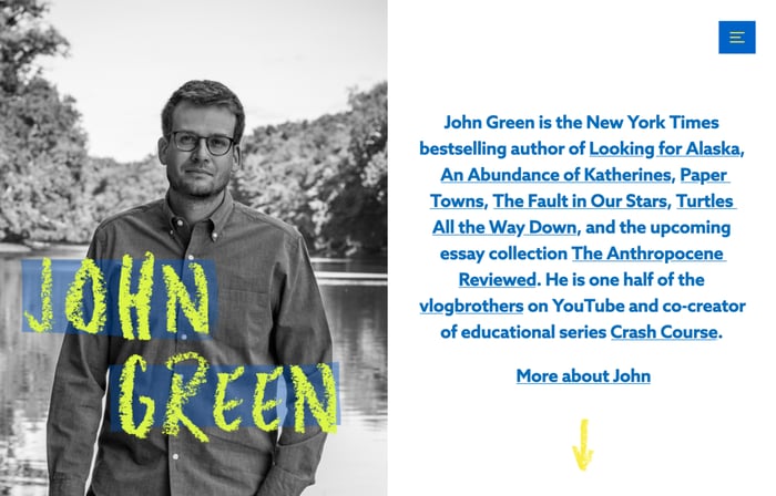 Sitio web del portfolio de John Green