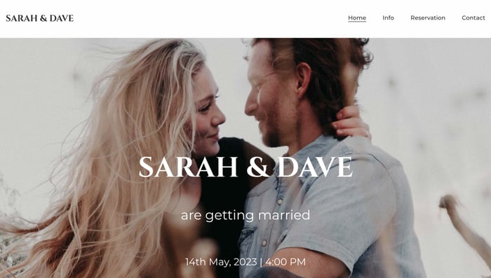 Site de mariage de Sarah et Dave 