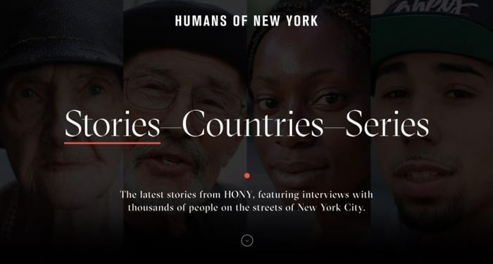 landing page do Humans of New York