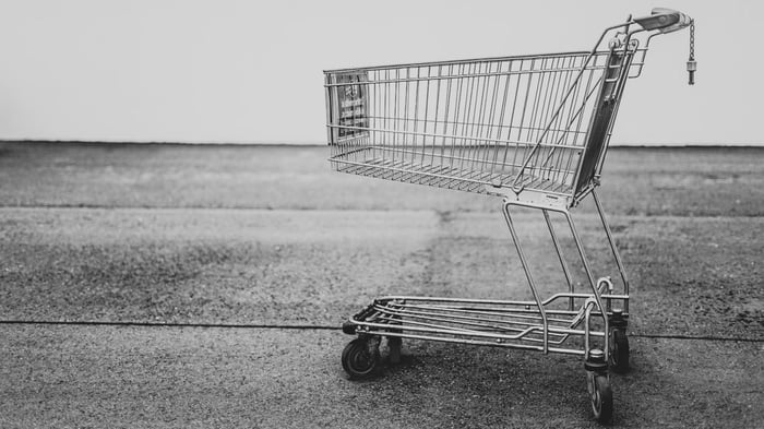 Shopping cart black and white