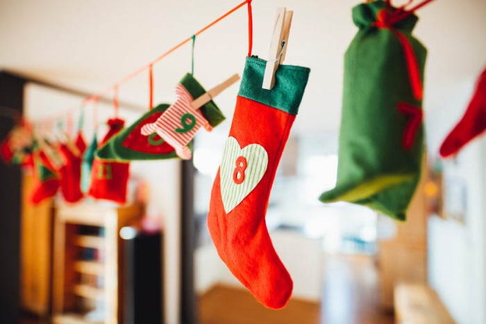 Christmas countdown stockings