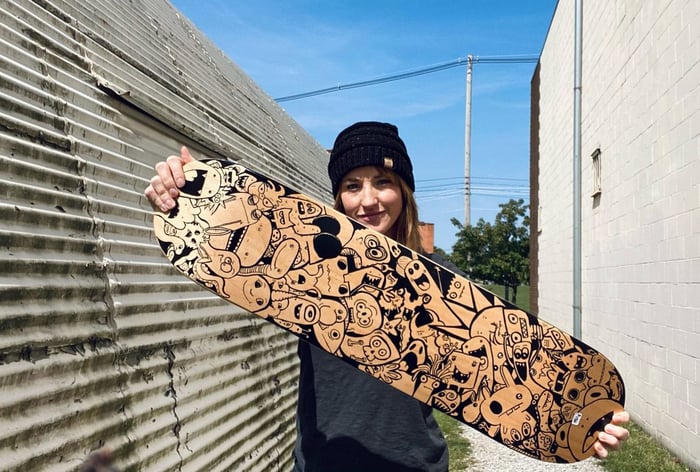 Chelsea Heimlich Sketched Skate Deck