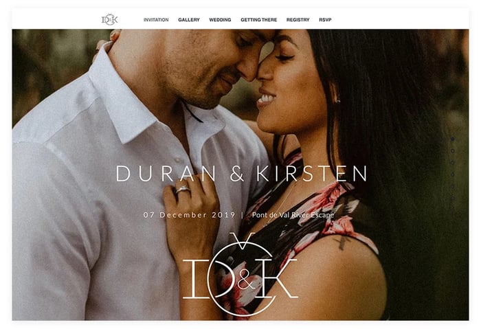 mẫu website wedding Duran and Kirsten