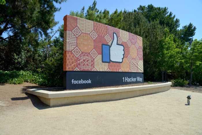 Facebook thumb sign on a street outside
