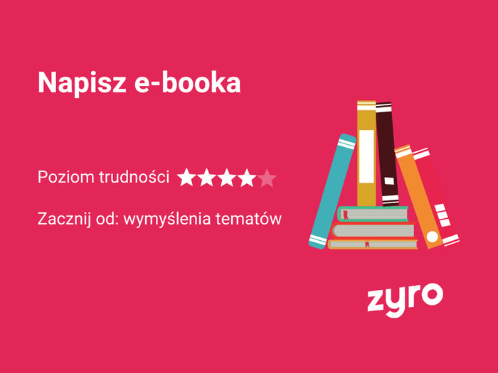 Infografika Zyro - pomysł na biznes w internecie - napisz e-booka