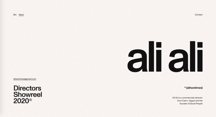 Site simples Ali Ali