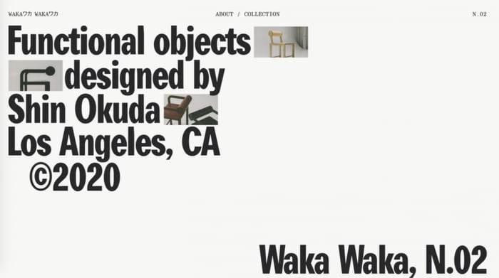Site simples com design minimalista Waka Waka