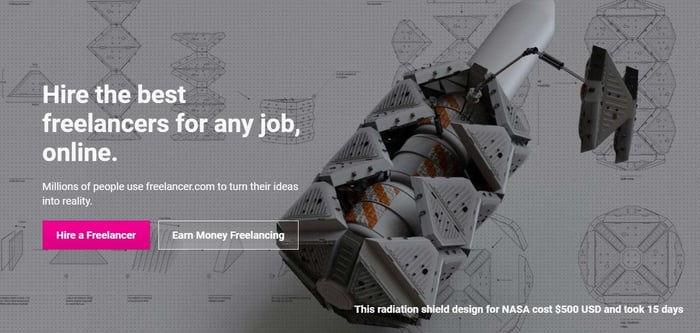 freelancer.com website homepage