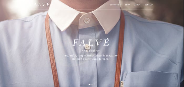 Página inicial do site da Falvé