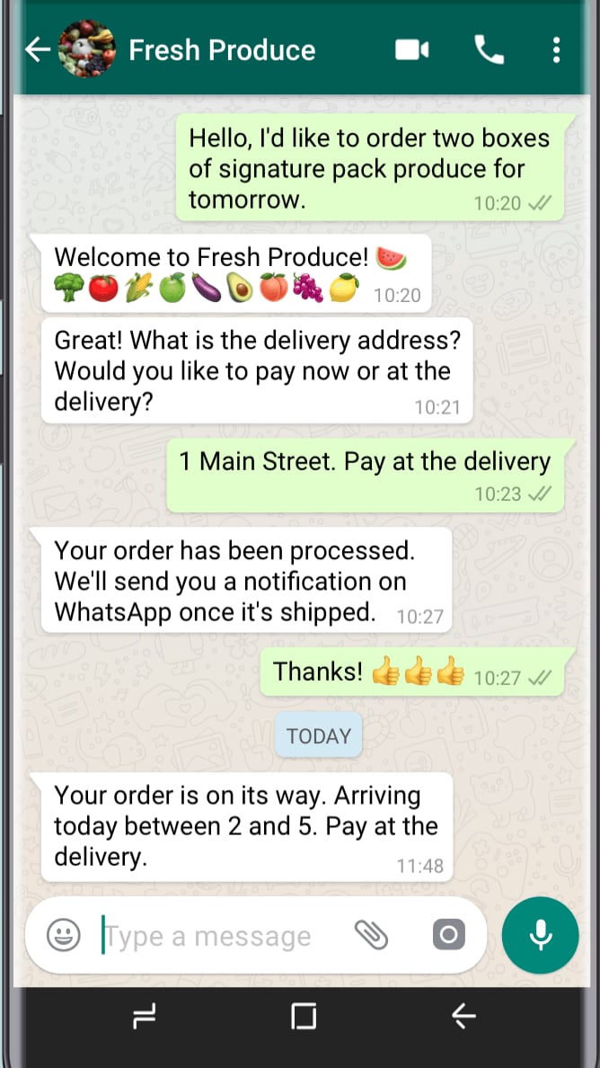 WhatsApp Business mockup
