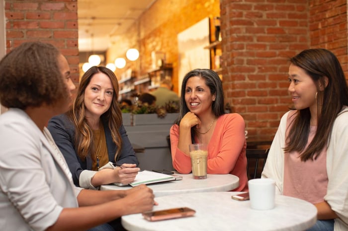 Women having coffee meeting