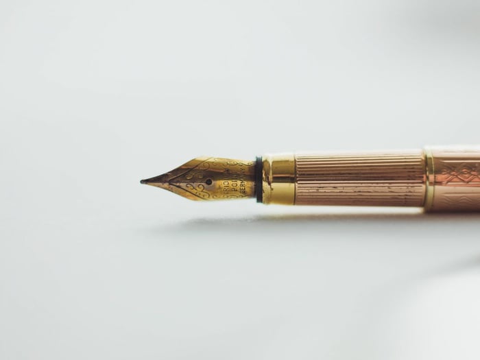 Close up of fountain pen
