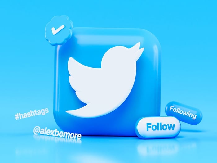 Icono de twitter 3D