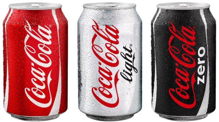 Logo da Coca-Cola normal, light e zero