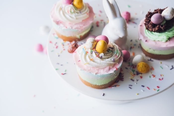 Easter cupcakes on plate