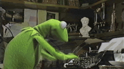 Sapo Kermit digitando