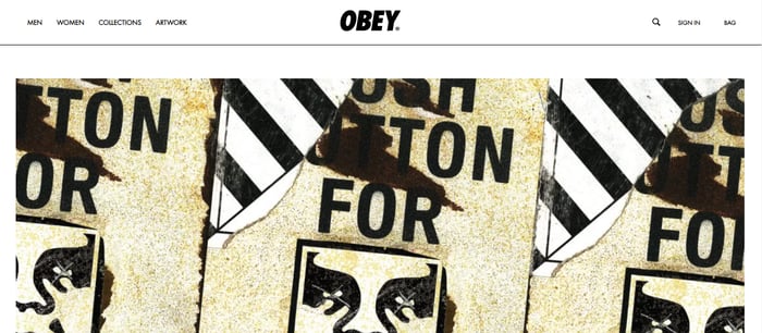 ví dụ về website thương mại điện tử obey clothing website