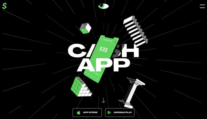 Cash app landing page