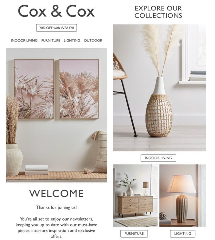Email newsletter by Cox Cox 