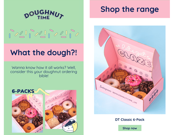 Email newsletter di Doughnut Time