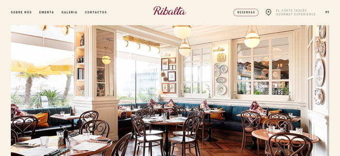 página de inicio del restaurante Ribalta