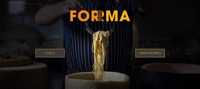 página de inicio del restaurante Forma