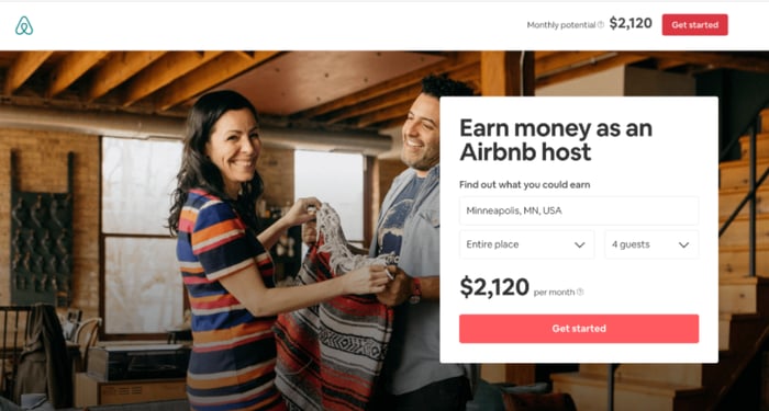 Landing page di Airbnb